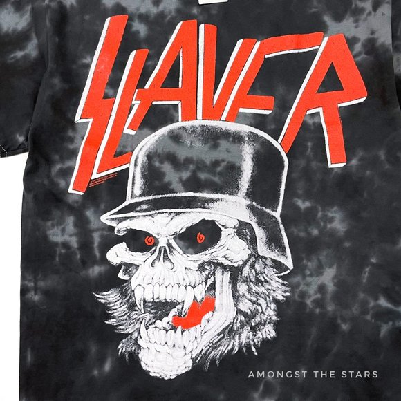 Slayer World Sacrifice Tour 1989 Black Tie Dye Band T-Shirt - Picture 3 of 9